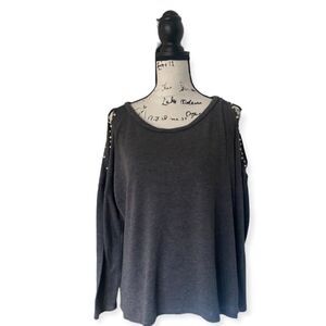 Grey SZ S cold shoulder grey lightweight sweater